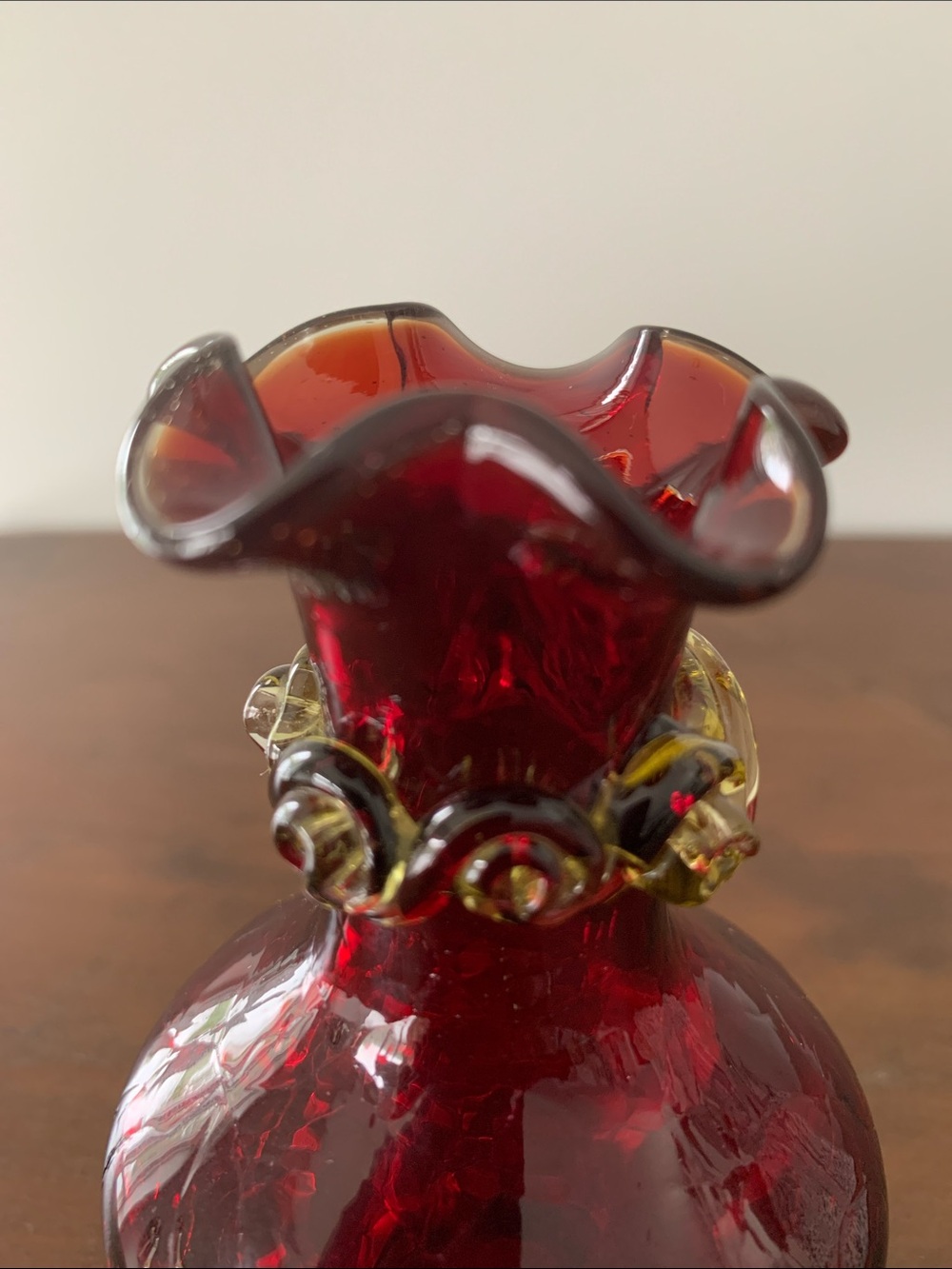Crackle  Glass Vase - Picture 3 of 11